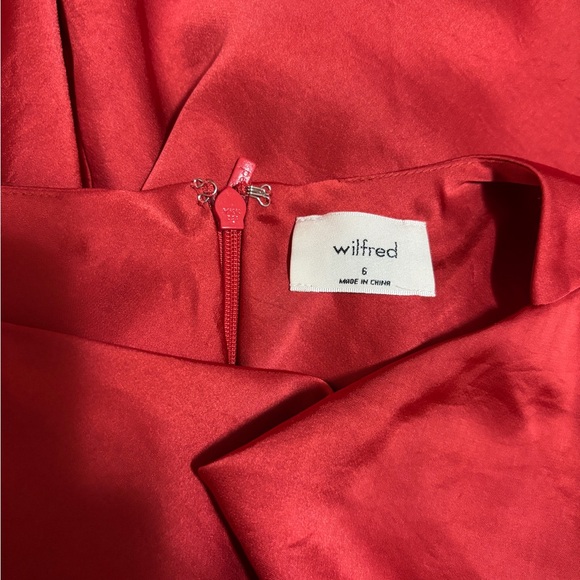 Aritzia Wilfred ‘Portrait’ Cowl Neck Midi Dress Barberry Red - Size 6 - Picture 3 of 6